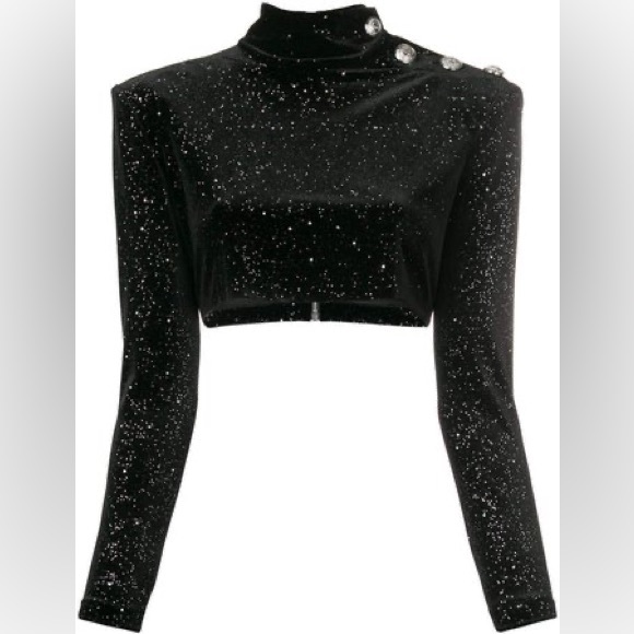 Balmain Tops - BALMAIN Black & Silver Top